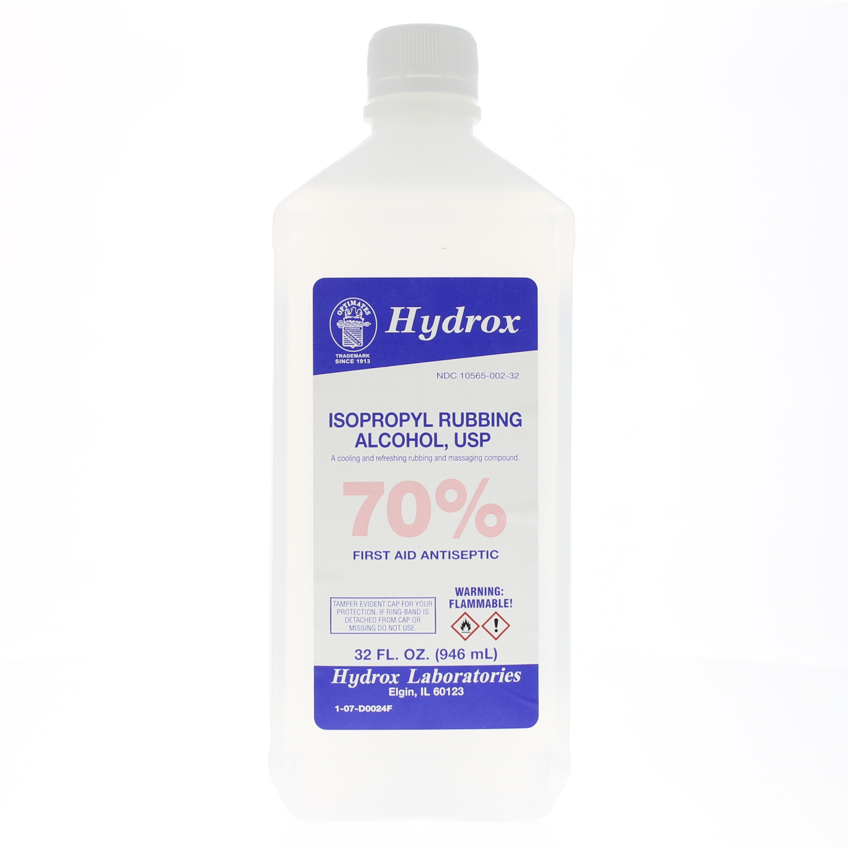 Hydrox Lab Isopropyl Alcohol 70% - 32 Ounce Bottle