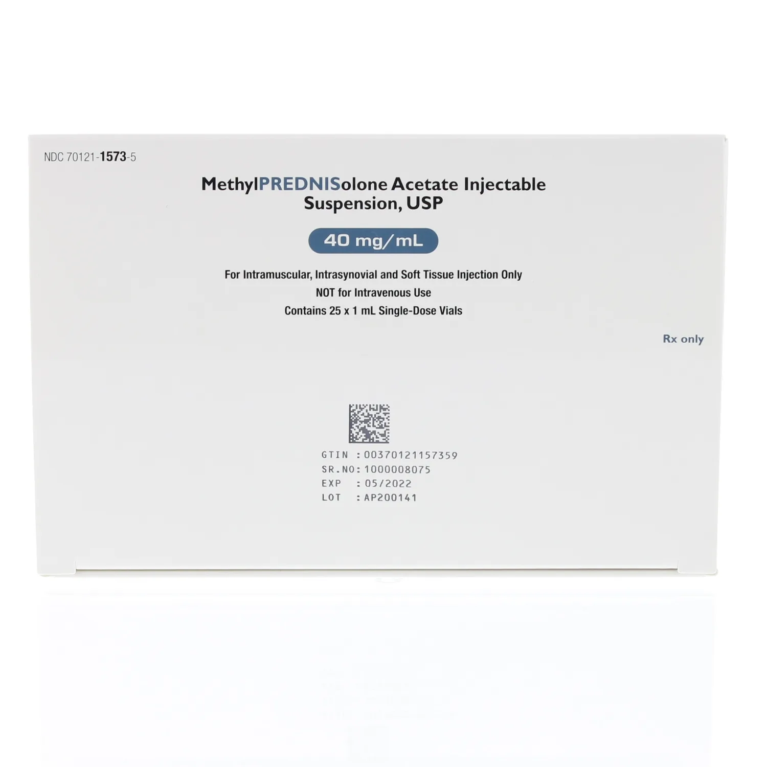 Methylprednisolone Acetate 40mg/ml 1ml SDV - Box/25