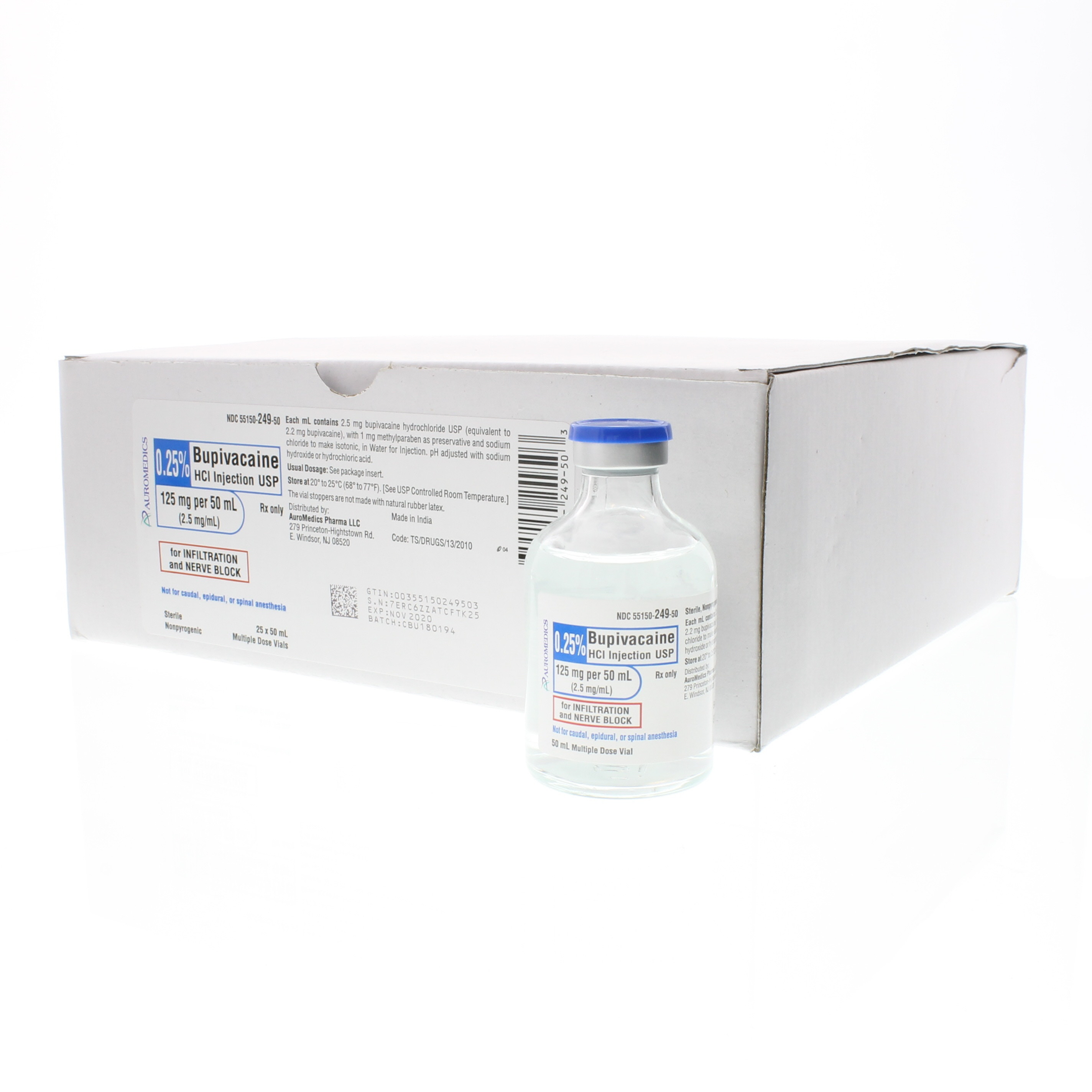 Bupivacaine 0.25% 50ml MDV